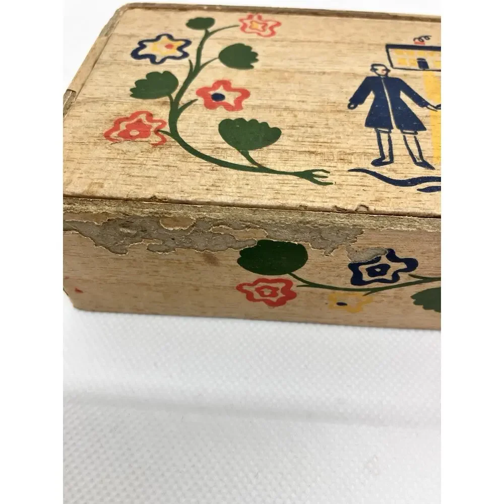 Old Spice Vanity Soap Cardboard Box Only Folkart Early American USA Made Vintage
